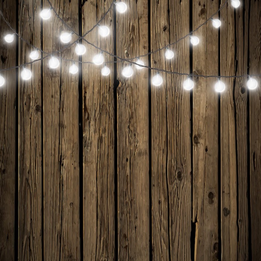 Dark Wood with String Lights